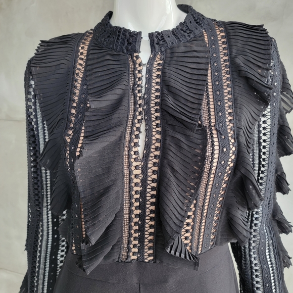 French Connection Pants - NWOT French Connection Patricia Lace Ruffled Long Sleeve Jumpsuit